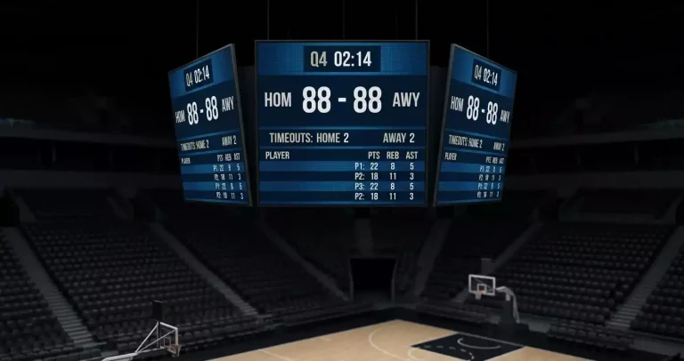 NBA basketball game scoreboard showing live game clock and team scores